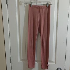 Old navy Kids Girl Soft Pink Leggings with Matte Finish and Ankle Ruching